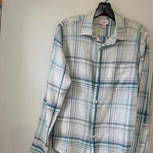 Tommy Hilfiger Blue and White Plaid Shirt